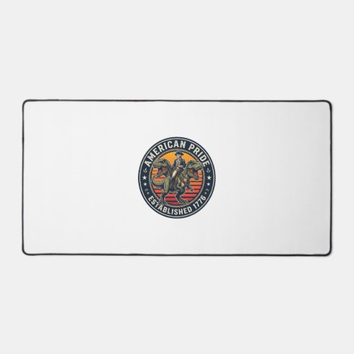 Patriotic George Washington Riding T-rex American  Desk Mat