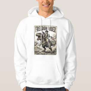 Patriotic George Washington Riding T-rex Freedom R Hoodie