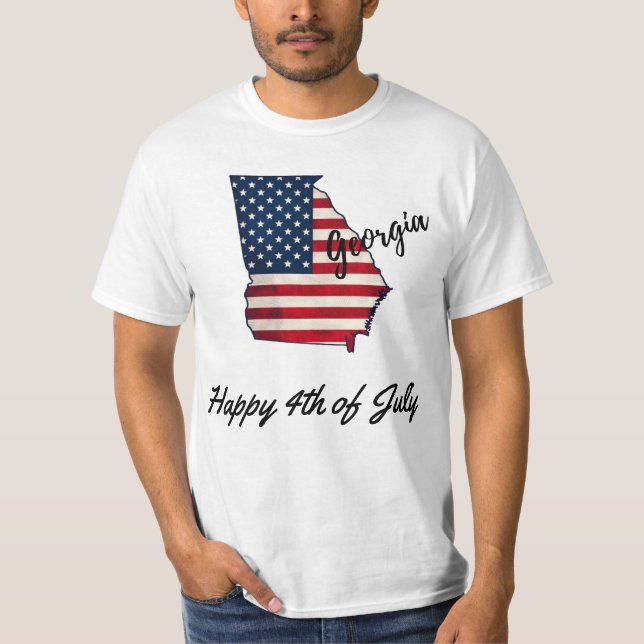 Patriotic Georgia - Celebrate 4th of July T-Shirt (Front)