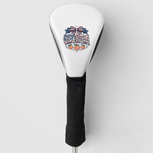 Patriotic Georgia Peach Bow Vintage 4th of July Sh Golf Head Cover