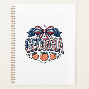 Patriotic Georgia Peach Bow Vintage 4th of July Sh Planner