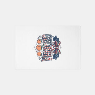Patriotic Georgia Peach Bow Vintage 4th of July Sh Rug