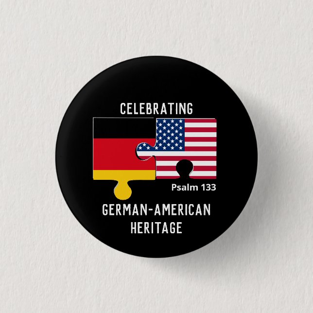 Patriotic GERMAN AMERICAN Flag Button (Front)