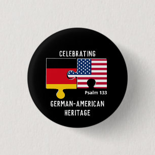 Patriotic GERMAN AMERICAN Flag Button