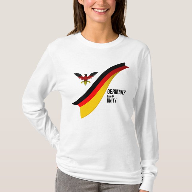 Patriotic German Flag, Germany Day Of Unity T-Shirt (Front)