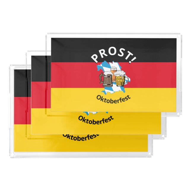 Patriotic German Flag OKTOBERFEST Acrylic Tray (Set)