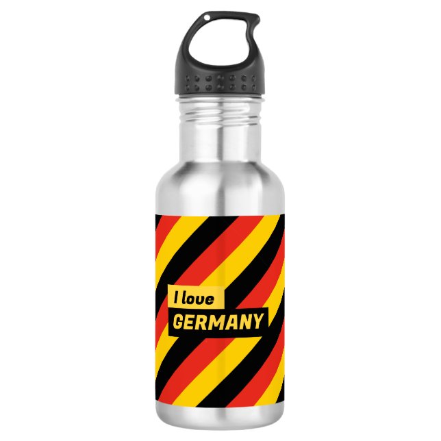 Patriotic German Flag Stainless Steel Water Bottle (Front)