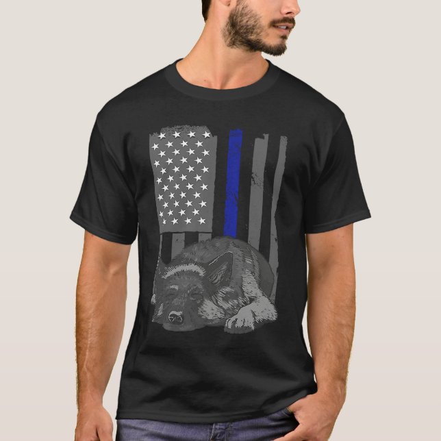 Patriotic German Shepherd America Flag 4th of July T-Shirt (Front)