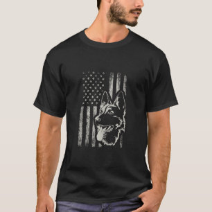 Patriotic German Shepherd AMERICAN FLAG 4th Of Jul T-Shirt