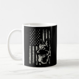 Patriotic German Shepherd American Flag Dog Lover  Coffee Mug