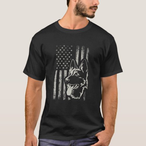 Patriotic German_Shepherd AMERICAN FLAG Dog Lover T_Shirt