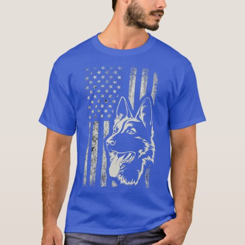 Patriotic German Shepherd AMERICAN FLAG Dog Lover  T_Shirt