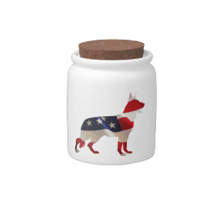 Patriotic German Shepherd Candy Jar