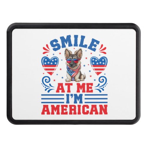 Patriotic German Shepherd Dog for 4th Of July Hitch Cover