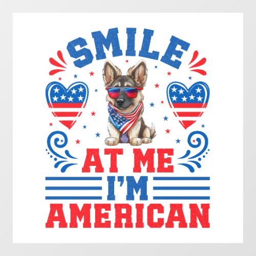 Patriotic German Shepherd Dog for 4th Of July Wall Decal