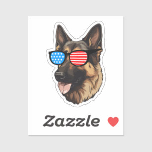 Patriotic German Shepherd Sticker