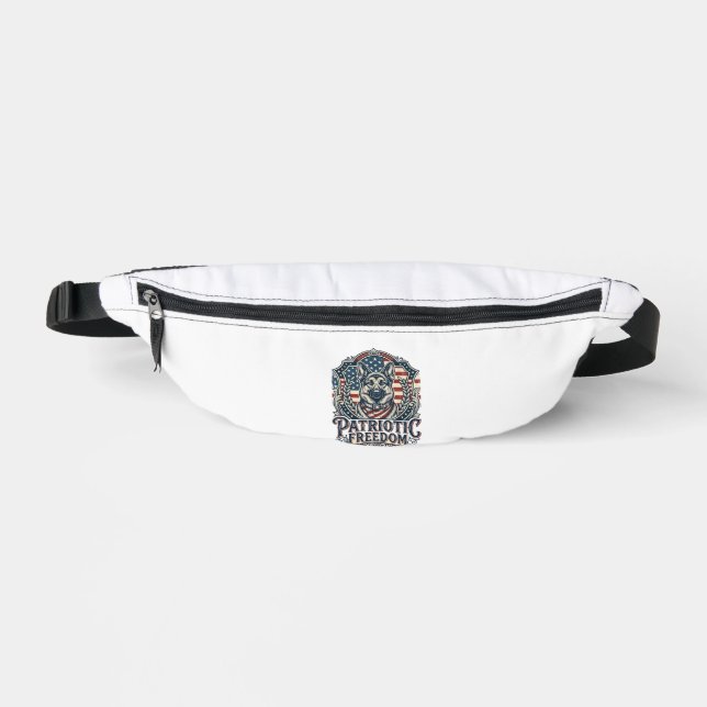 Patriotic German Shepherd Vector Graphic Tee_1 Fanny Pack (Front)