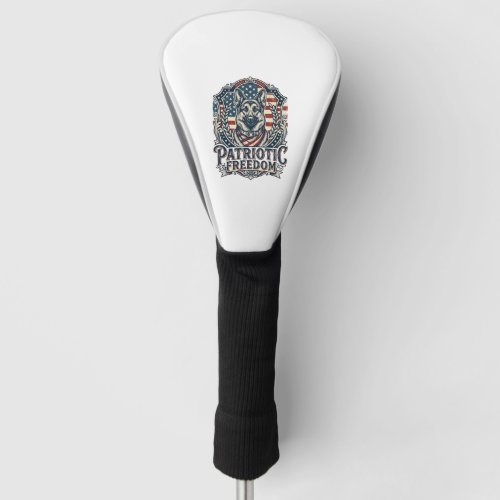Patriotic German Shepherd Vector Graphic Tee_1 Golf Head Cover