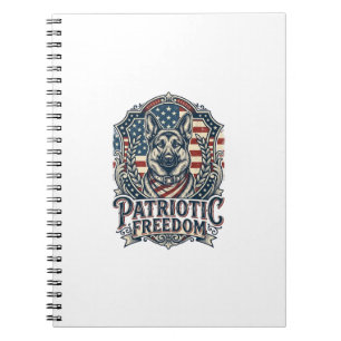 Patriotic German Shepherd Vector Graphic Tee_1 Notebook