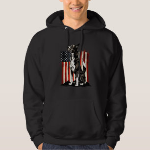 Patriotic German Shepherd With American Flag Hoodie
