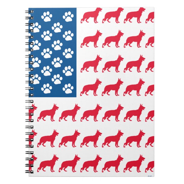 Patriotic German Shepherds Notebook (Front)