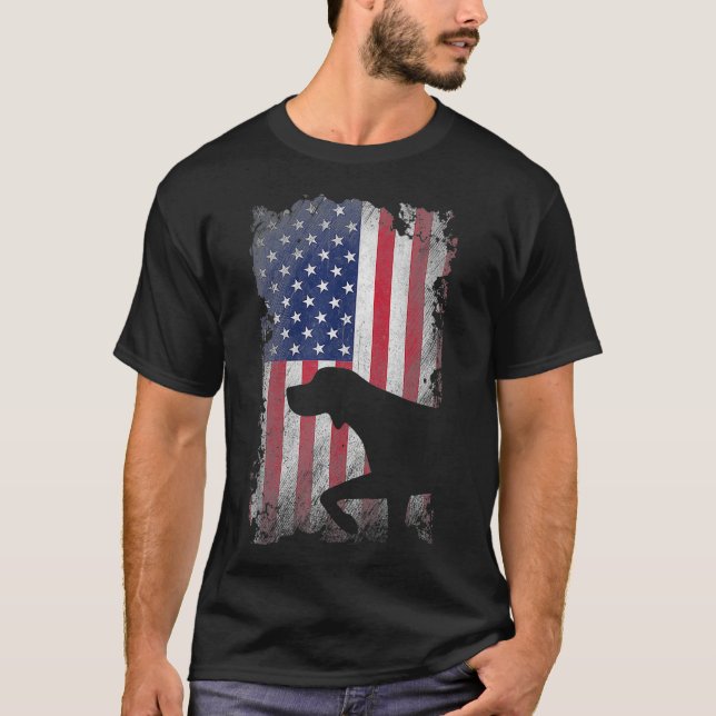 Patriotic German Shorthaired Pointer American T-Shirt (Front)