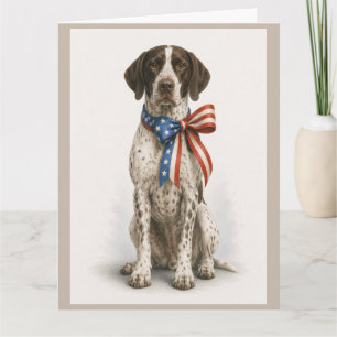 Patriotic German Shorthaired Pointer Greeting Card