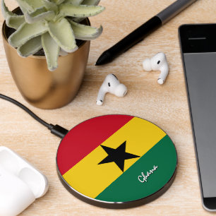 Patriotic Ghana Charger, Ghanaian Flag Wireless Charger