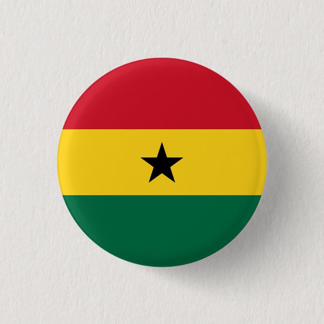 Patriotic Ghana Flag Button Bold African Pride (Front)