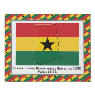 Patriotic GHANA FLAG Faux Canvas Print