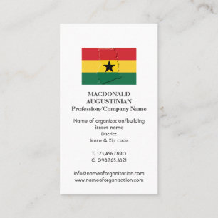 Patriotic GHANA FLAG Photo Business Card