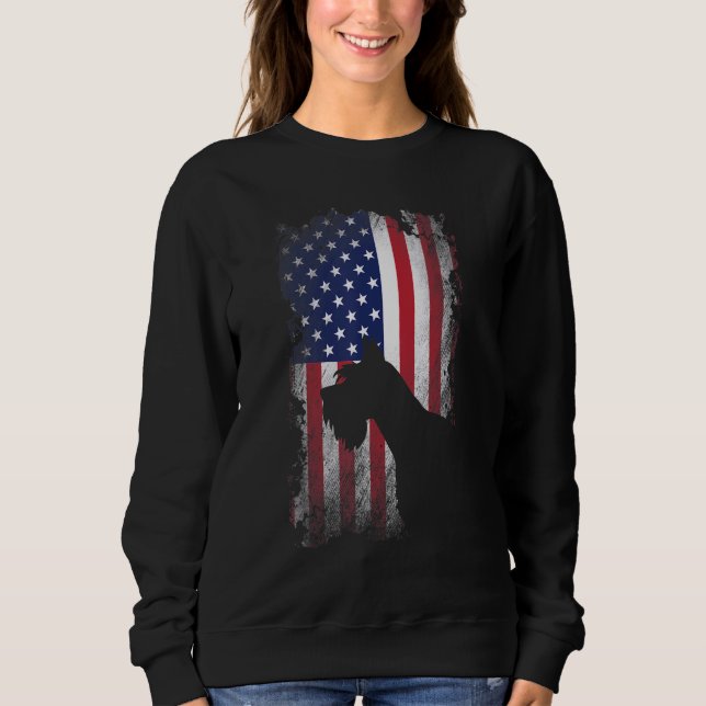 Patriotic Giant Schnauzer American Flag Cool Dog Sweatshirt (Front)