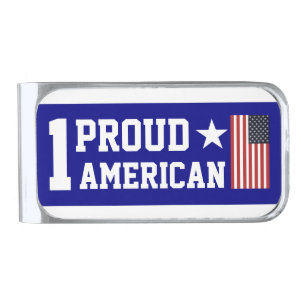 Patriotic gifts silver finish money clip