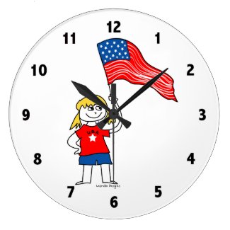 Patriotic Girls Clock