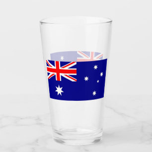 Patriotic glass cup with flag of Australia