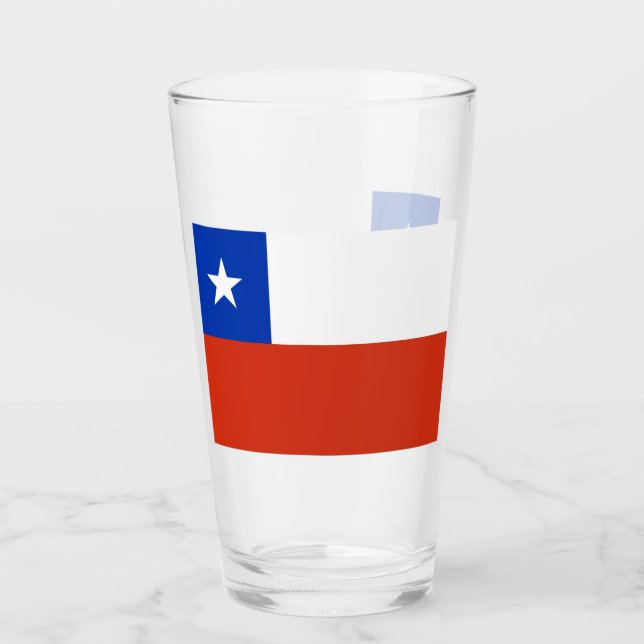 Patriotic glass cup with flag of Chile (Front)