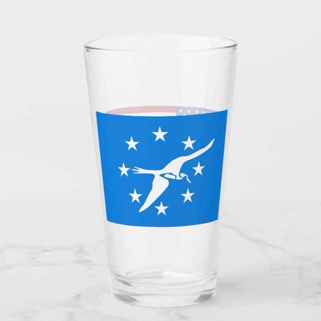 Patriotic glass cup with flag of Corpus Christi (Front)