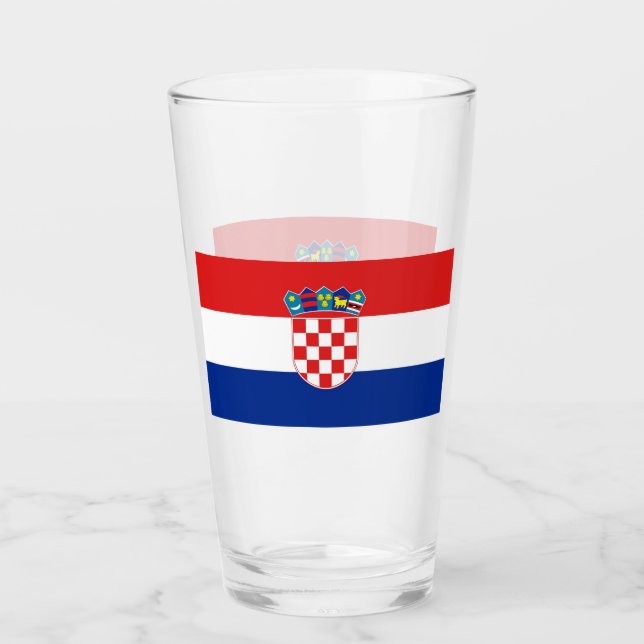 Patriotic glass cup with flag of Croatia (Front)
