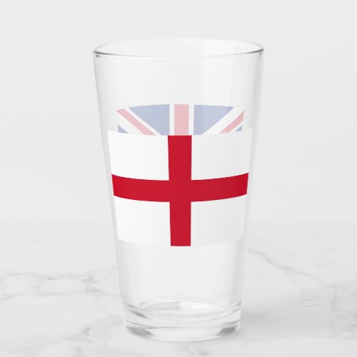 Patriotic glass cup with flag of England