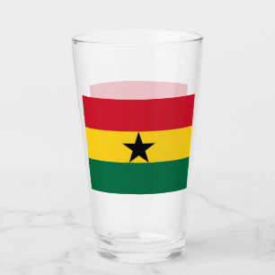 Patriotic glass cup with flag of Ghana