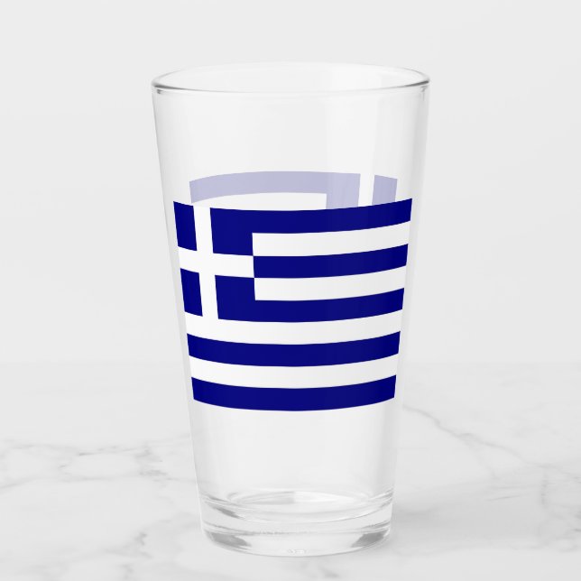 Patriotic glass cup with flag of Greece (Front)