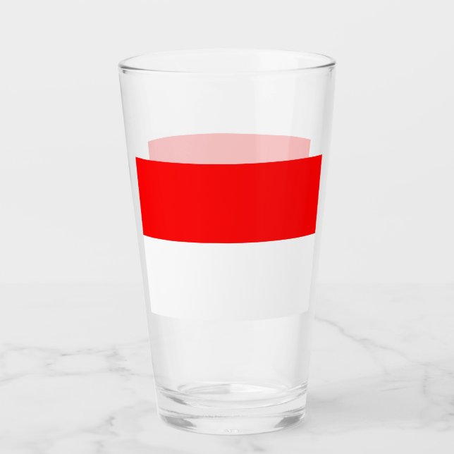 Patriotic glass cup with flag of Indonesia (Front)