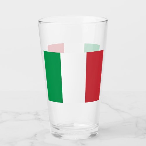 Patriotic glass cup with flag of Italy