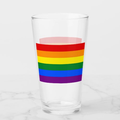 Patriotic glass cup with flag of LGBT