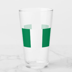 Patriotic glass cup with flag of Nigeria