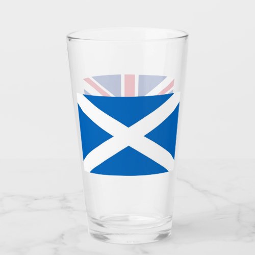 Patriotic glass cup with flag of Scotland