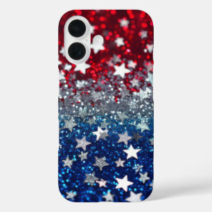 Patriotic Glitter iPhone 16 Case