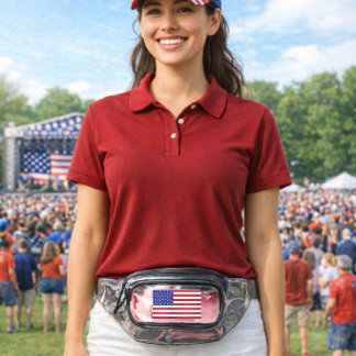 Patriotic Glossy USA Flag Clear Stadium Bag