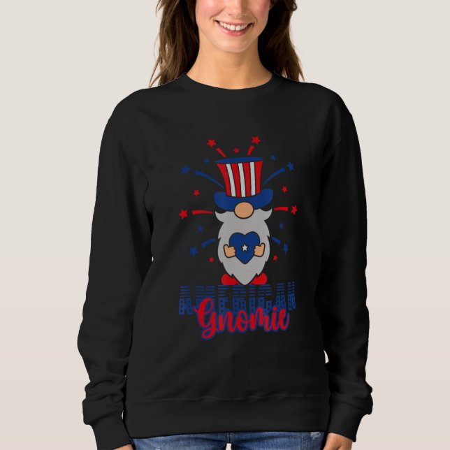 Patriotic Gnome 4th Of July American Gnomie Sweatshirt (Front)
