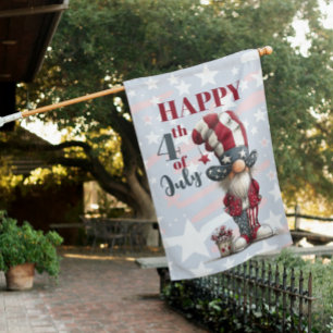 Patriotic Gnome 4th of July Flag